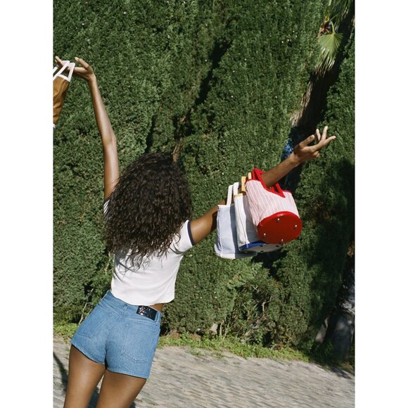 Solid & Striped The Pookie Mini Tote Bag - Sky Mesh - Picture 10 of 16